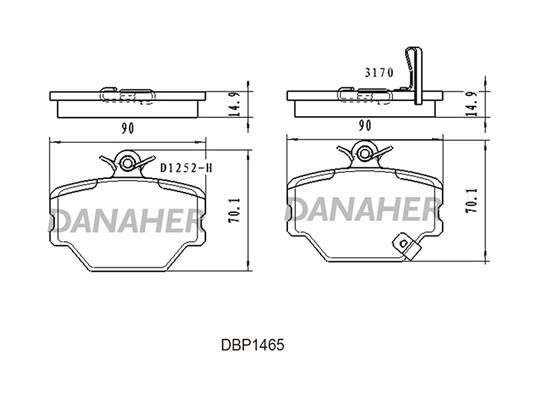 Danaher DBP1465 Brake Pad Set, disc brake DBP1465