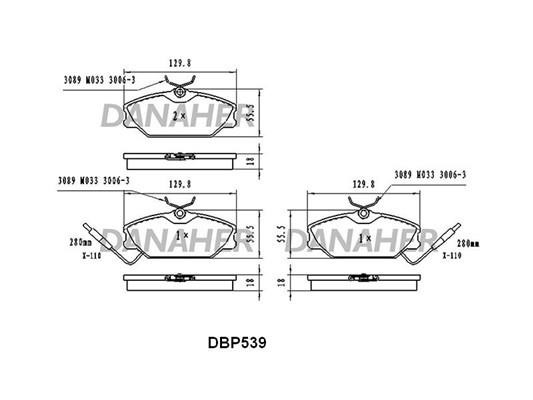 Danaher DBP539 Brake Pad Set, disc brake DBP539