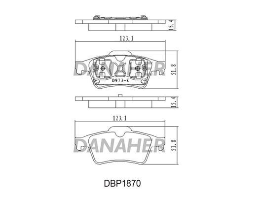 Danaher DBP1870 Brake Pad Set, disc brake DBP1870