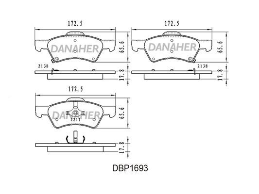 Danaher DBP1693 Brake Pad Set, disc brake DBP1693