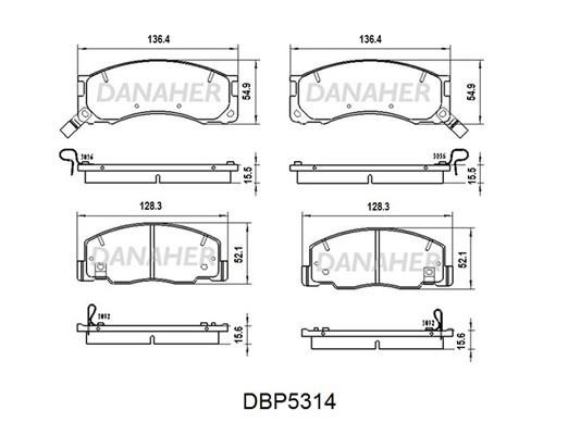 Danaher DBP5314 Brake Pad Set, disc brake DBP5314