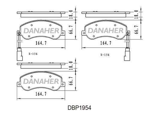 Danaher DBP1954 Brake Pad Set, disc brake DBP1954