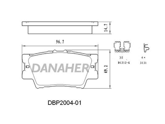 Danaher DBP2004-01 Brake Pad Set, disc brake DBP200401