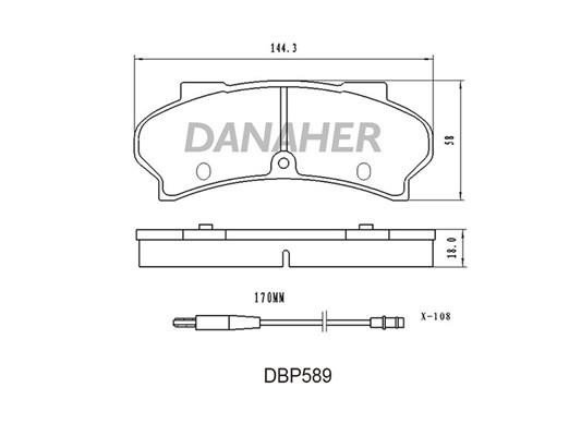 Danaher DBP589 Brake Pad Set, disc brake DBP589