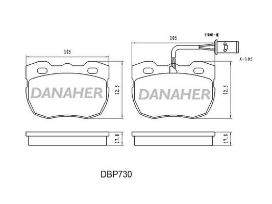 Danaher DBP730 Brake Pad Set, disc brake DBP730