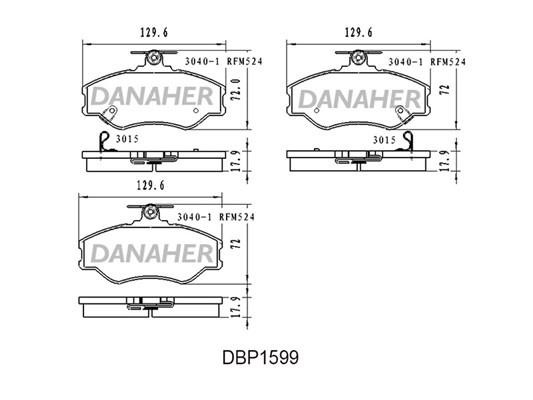 Danaher DBP1599 Brake Pad Set, disc brake DBP1599