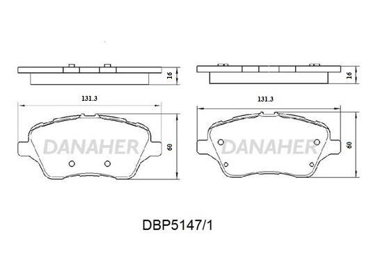 Danaher DBP5147/1 Brake Pad Set, disc brake DBP51471