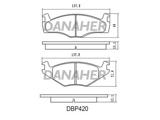 Danaher DBP420 Brake Pad Set, disc brake DBP420