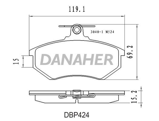 Danaher DBP424 Brake Pad Set, disc brake DBP424