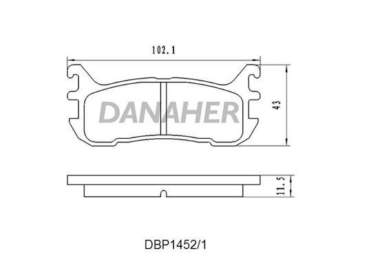 Danaher DBP1452/1 Brake Pad Set, disc brake DBP14521