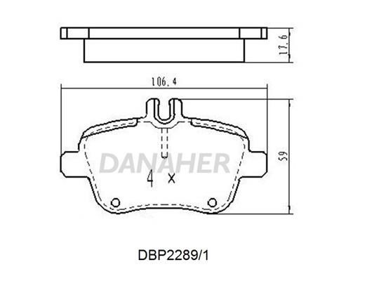 Danaher DBP2289/1 Brake Pad Set, disc brake DBP22891
