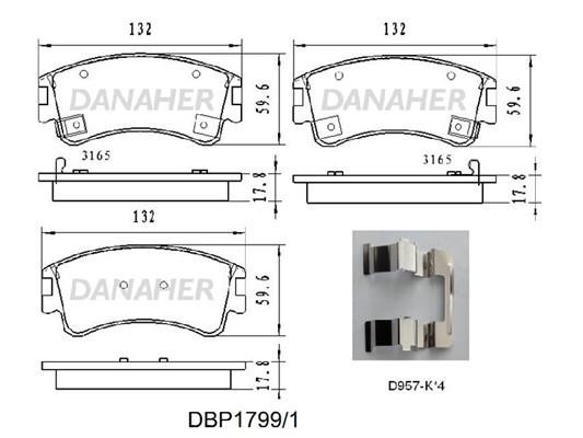 Danaher DBP1799/1 Brake Pad Set, disc brake DBP17991