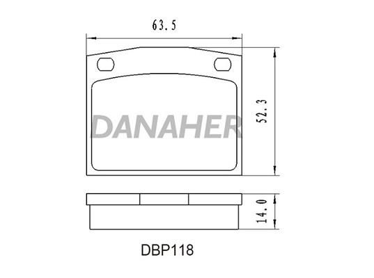 Danaher DBP118 Brake Pad Set, disc brake DBP118
