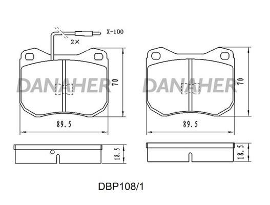 Danaher DBP108/1 Brake Pad Set, disc brake DBP1081