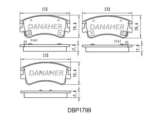 Danaher DBP1799 Brake Pad Set, disc brake DBP1799