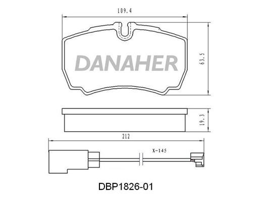 Danaher DBP1826-01 Brake Pad Set, disc brake DBP182601