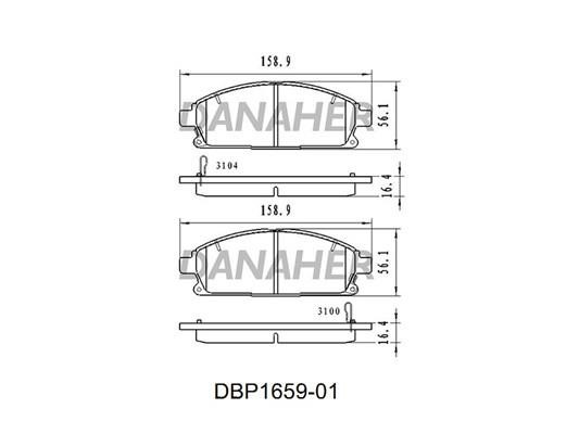 Danaher DBP1659-01 Brake Pad Set, disc brake DBP165901