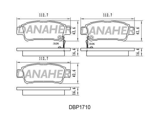 Danaher DBP1710 Brake Pad Set, disc brake DBP1710