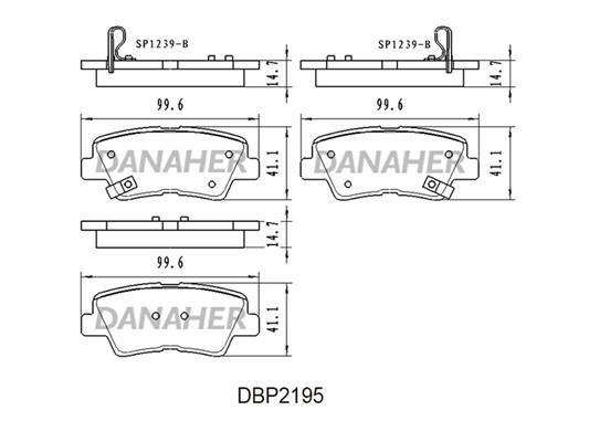 Danaher DBP2195 Brake Pad Set, disc brake DBP2195