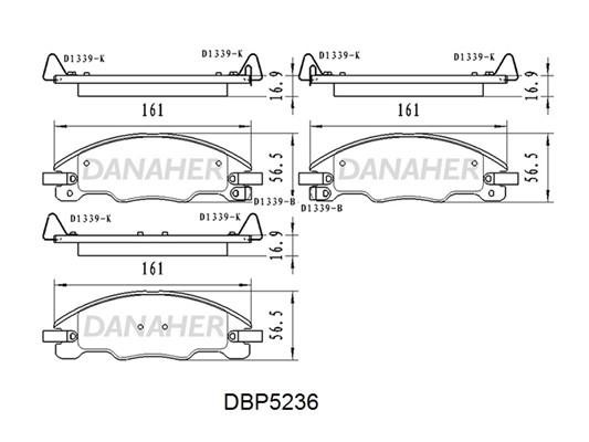 Danaher DBP5236 Front disc brake pads, set DBP5236