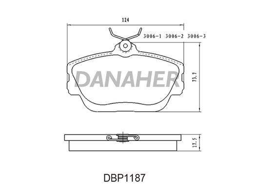 Danaher DBP1187 Brake Pad Set, disc brake DBP1187