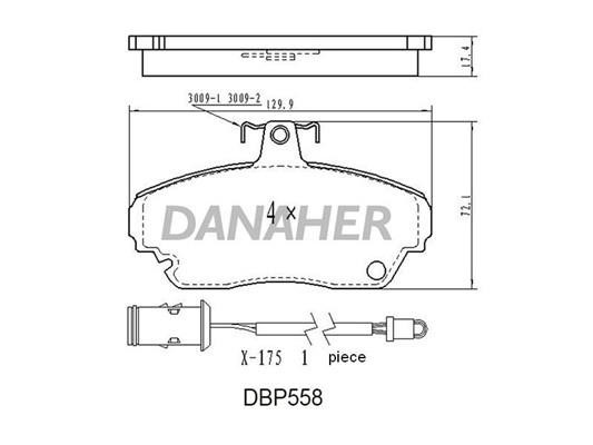 Danaher DBP558 Brake Pad Set, disc brake DBP558