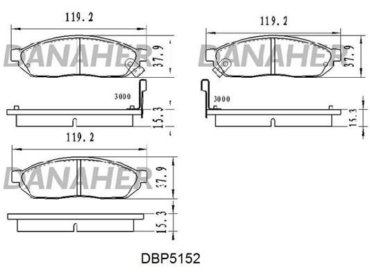 Danaher DBP5152 Brake Pad Set, disc brake DBP5152