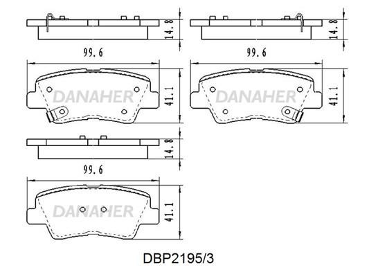 Danaher DBP2195/3 Brake Pad Set, disc brake DBP21953
