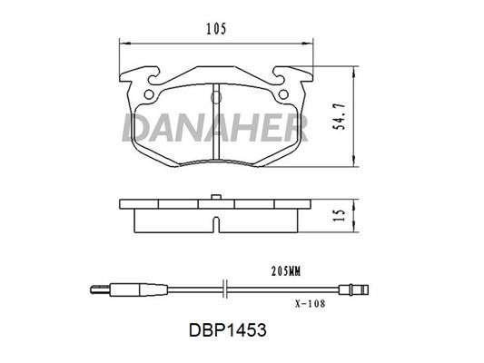 Danaher DBP1453 Brake Pad Set, disc brake DBP1453