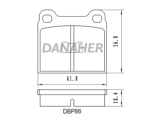 Danaher DBP86 Brake Pad Set, disc brake DBP86