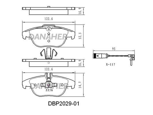 Danaher DBP2029-01 Brake Pad Set, disc brake DBP202901