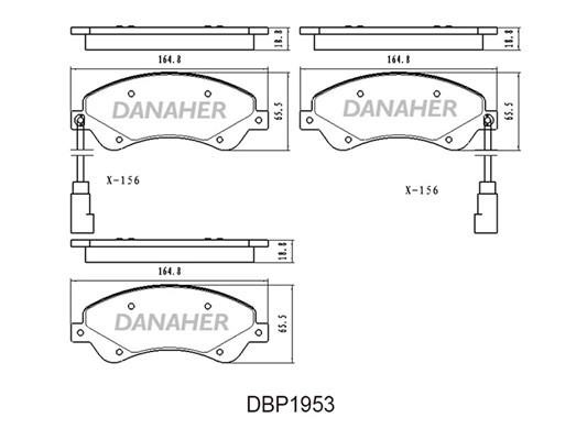 Danaher DBP1953 Brake Pad Set, disc brake DBP1953