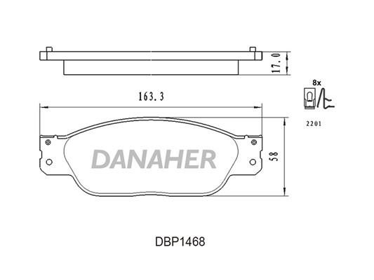 Danaher DBP1468 Brake Pad Set, disc brake DBP1468