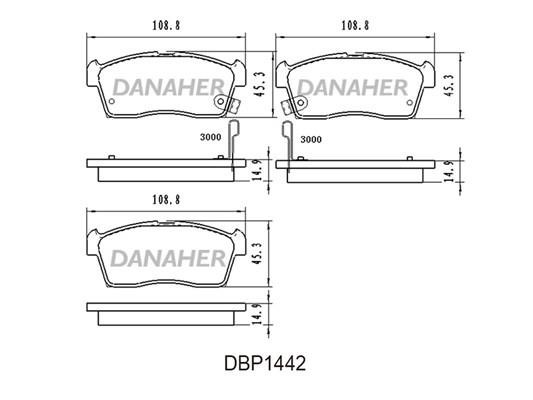 Danaher DBP1442 Brake Pad Set, disc brake DBP1442
