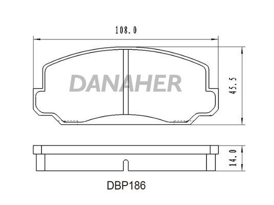 Danaher DBP186 Brake Pad Set, disc brake DBP186