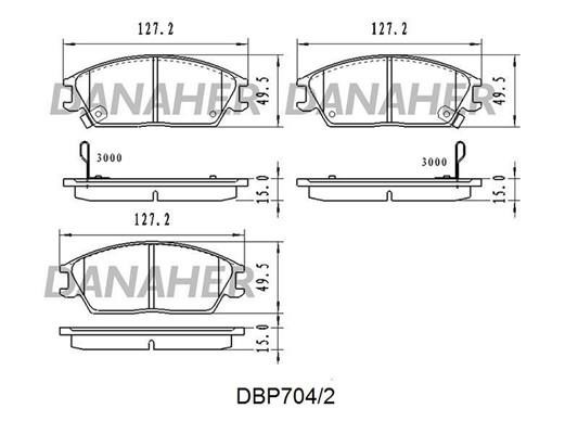 Danaher DBP704/2 Brake Pad Set, disc brake DBP7042