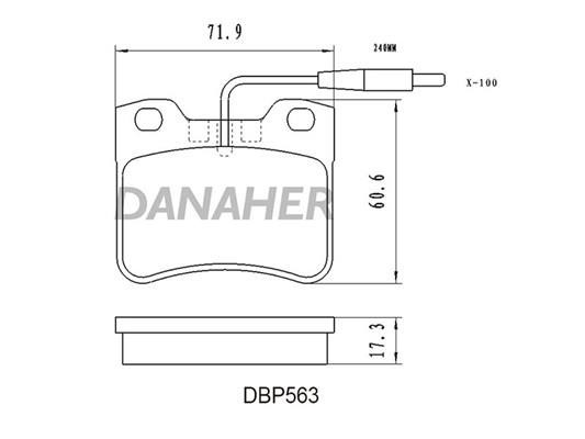 Danaher DBP563 Brake Pad Set, disc brake DBP563