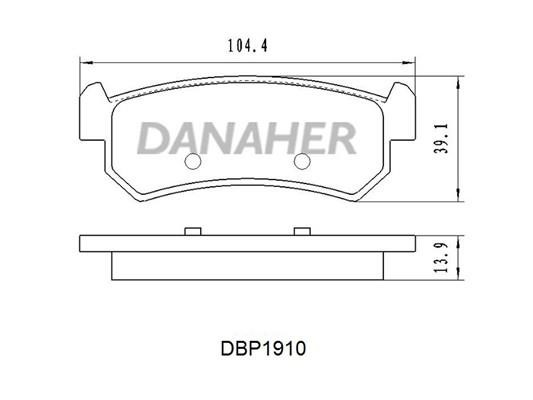 Danaher DBP1910 Brake Pad Set, disc brake DBP1910