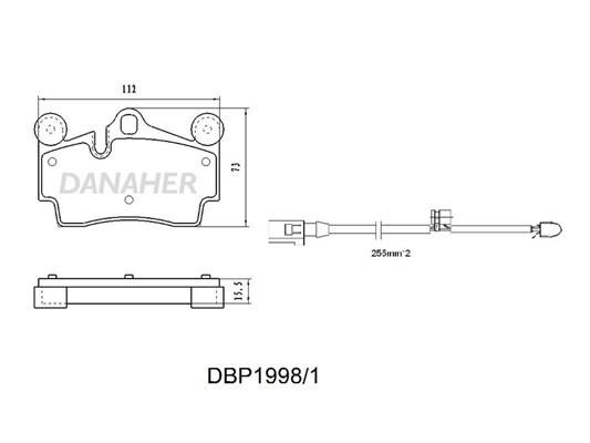 Danaher DBP1998/1 Brake Pad Set, disc brake DBP19981