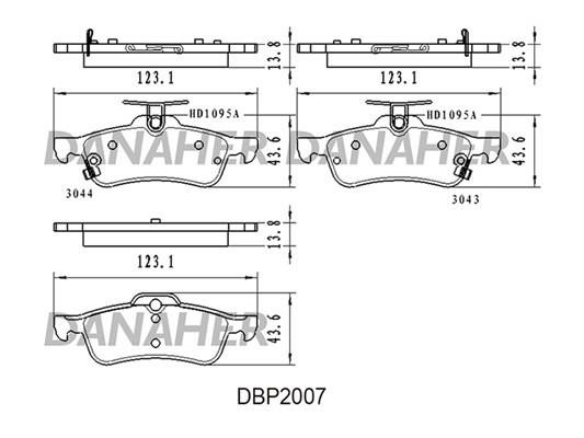 Danaher DBP2007 Brake Pad Set, disc brake DBP2007