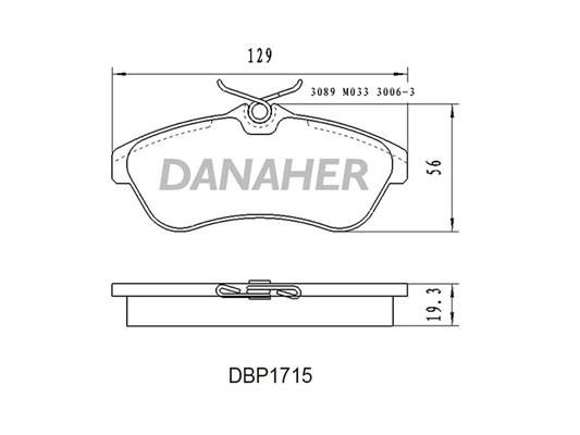 Danaher DBP1715 Brake Pad Set, disc brake DBP1715