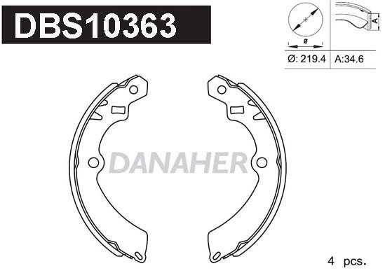 Danaher DBS10363 Brake shoe set DBS10363