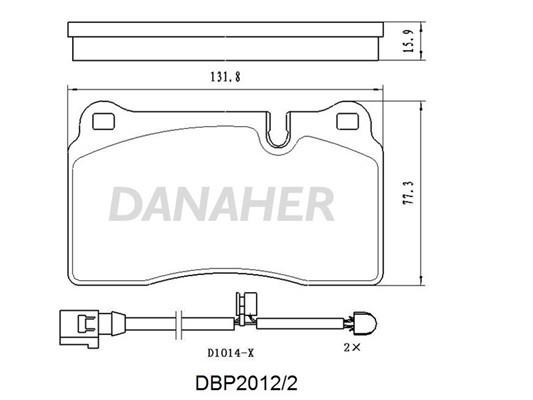 Danaher DBP2012/2 Brake Pad Set, disc brake DBP20122