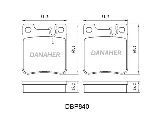 Danaher DBP841 Brake Pad Set, disc brake DBP841