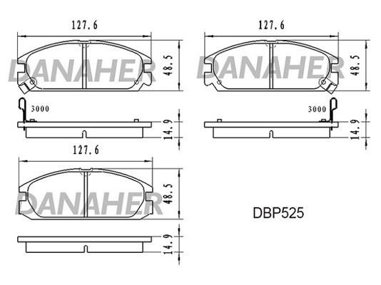 Danaher DBP525 Brake Pad Set, disc brake DBP525