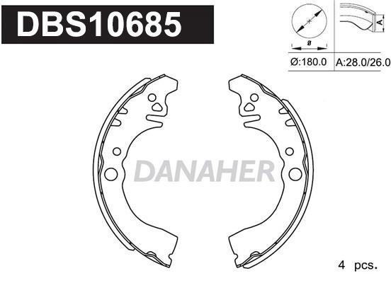 Danaher DBS10685 Brake shoe set DBS10685
