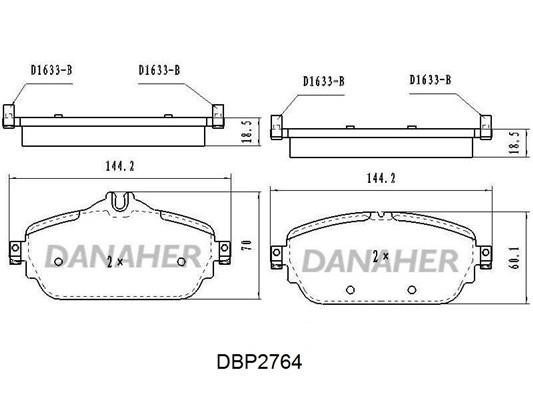 Danaher DBP2764 Brake Pad Set, disc brake DBP2764