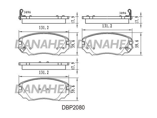 Danaher DBP2080 Brake Pad Set, disc brake DBP2080