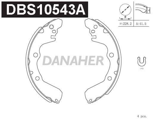 Danaher DBS10543A Brake shoe set DBS10543A