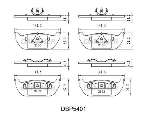 Danaher DBP5401 Rear disc brake pads, set DBP5401